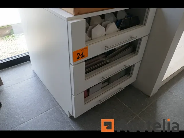Houten ladenblok witte kleur - afbeelding 3 van  3