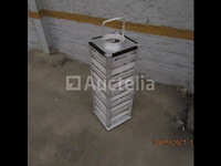 Houten lantaarn voor dek /wit & grijs - afbeelding 3 van  4