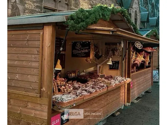 Houten marktkraam tuinhuis gedemonteerd/kliksysteem - afbeelding 4 van  13