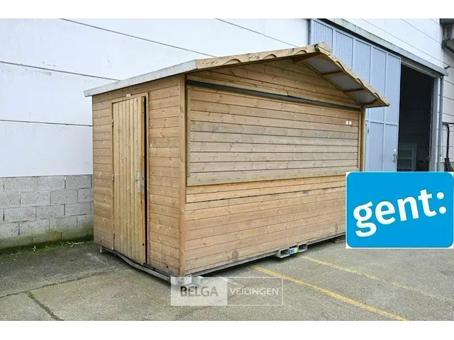 Houten marktkraam tuinhuis gedemonteerd/kliksysteem - afbeelding 5 van  13