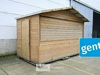Houten marktkraam tuinhuis gedemonteerd/kliksysteem - afbeelding 5 van  13