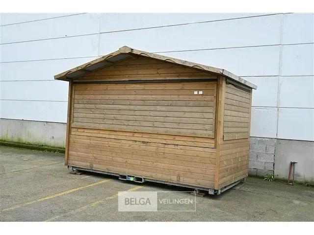 Houten marktkraam tuinhuis gedemonteerd/kliksysteem - afbeelding 6 van  13