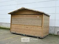 Houten marktkraam tuinhuis gedemonteerd/kliksysteem - afbeelding 6 van  13
