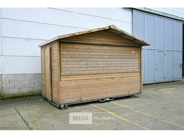 Houten marktkraam tuinhuis gedemonteerd/kliksysteem - afbeelding 7 van  13