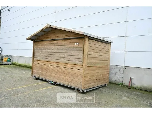 Houten marktkraam tuinhuis gedemonteerd/kliksysteem - afbeelding 9 van  13