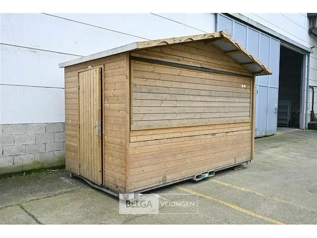 Houten marktkraam tuinhuis gedemonteerd/kliksysteem - afbeelding 12 van  13