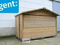 Houten marktkraam tuinhuis gedemonteerd/kliksysteem
