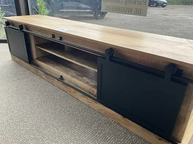 Houten multimediakast industrial - afbeelding 2 van  4