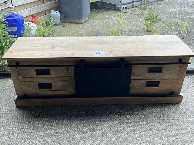 Houten multimediakast industrial - afbeelding 1 van  4