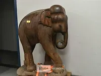Houten olifant decoratief 100x60x156 - afbeelding 4 van  4