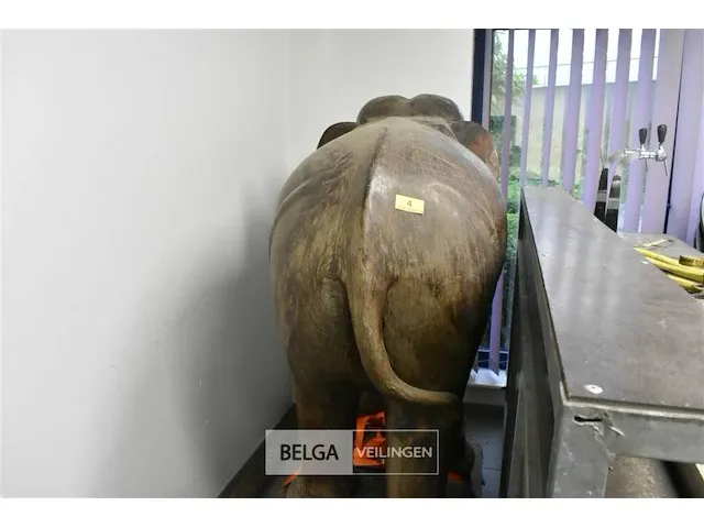Houten olifant decoratief 100x60x157 - afbeelding 3 van  5