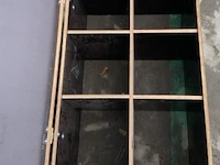 Houten opbergbox zonder bodemplaat en wieltjes afm plm 96 x 65 x 49 cm - afbeelding 2 van  2