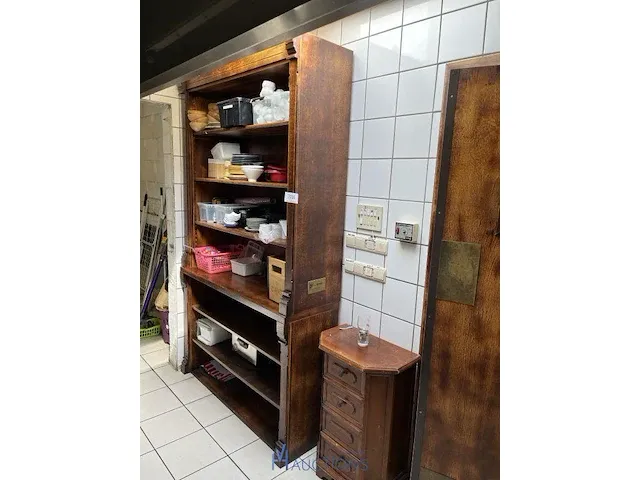 Houten opbergkast en ladekastje - afbeelding 1 van  7