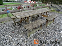 Houten picknickbank (8 zetels)