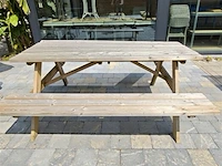Houten picknicktafel 180x75cm - afbeelding 2 van  2