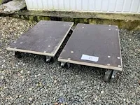 Houten plateau karretjes - afbeelding 1 van  3