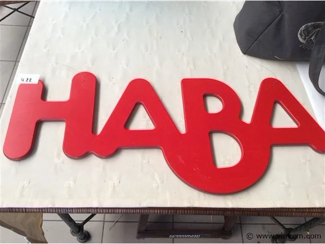 Houten reclame haba - afbeelding 1 van  1