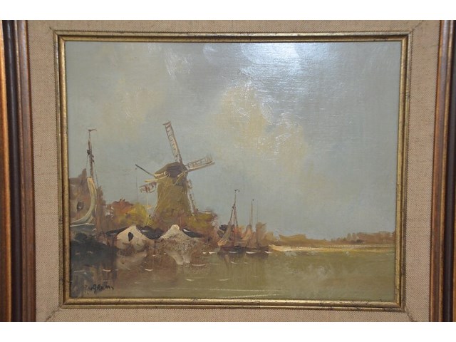 Houten rekje met 4 leggers, 6 sierstukken, schilderij - afbeelding 5 van  11