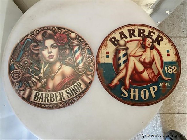 Houten retrolook sierbord rond - afbeelding 1 van  1