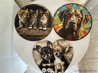 Houten retrolook sierbord rond - afbeelding 1 van  1