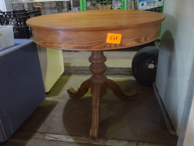 Houten ronde tafel diameter 95 cm - afbeelding 1 van  2