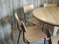 Houten ronde tafel met 6 stoelen ø106cm - afbeelding 4 van  4