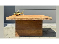 Houten salontafel rustiek 85cm x 85cm - afbeelding 1 van  2