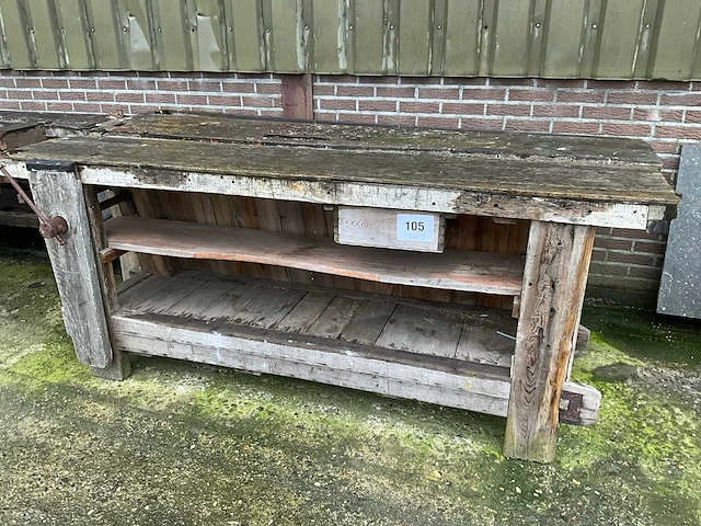 Houten schrijnwerkers werkbank (2x) - afbeelding 1 van  6