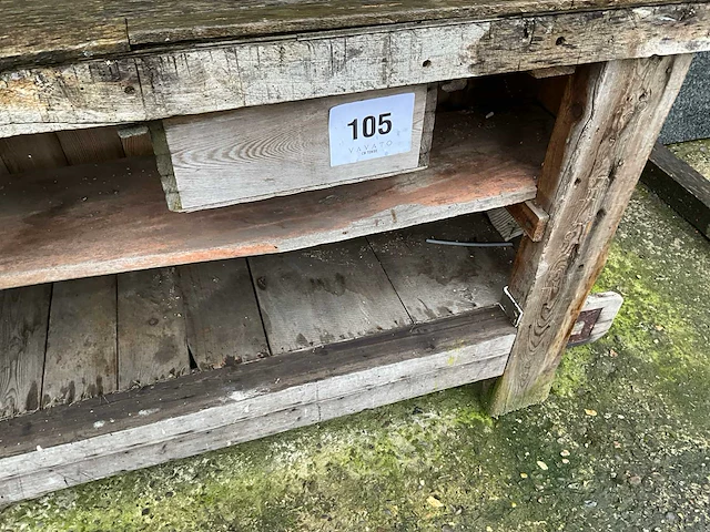 Houten schrijnwerkers werkbank (2x) - afbeelding 3 van  6