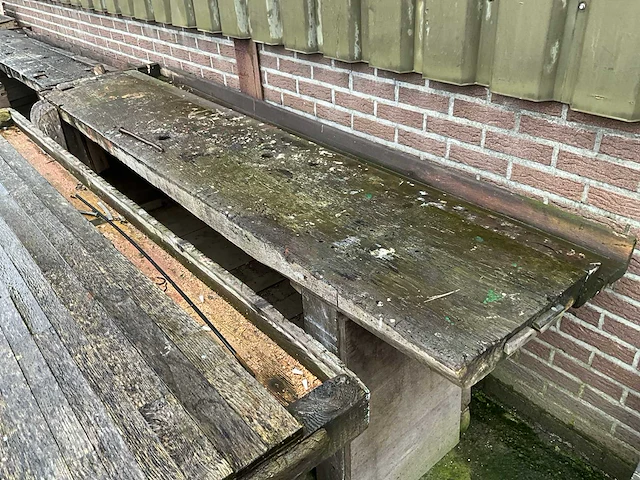 Houten schrijnwerkers werkbank (2x) - afbeelding 4 van  6