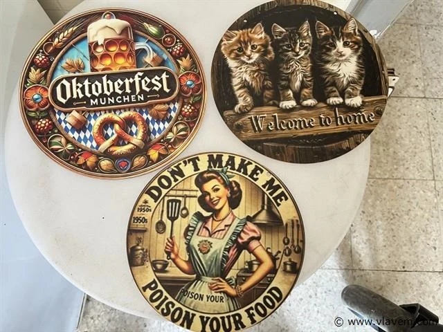 Houten sierbord retrolook - afbeelding 1 van  1