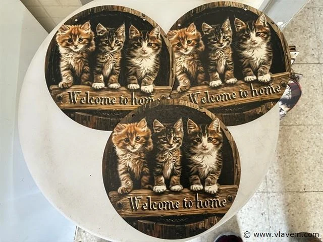 Houten sierbord retrolook - afbeelding 1 van  1