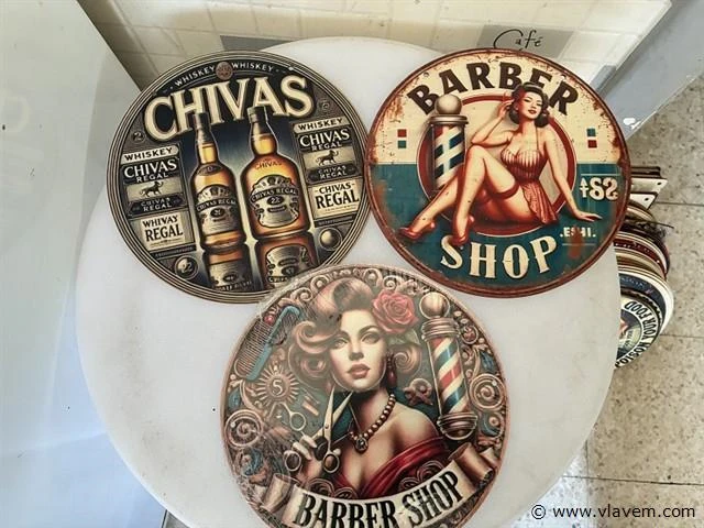 Houten sierbord retrolook - afbeelding 1 van  1