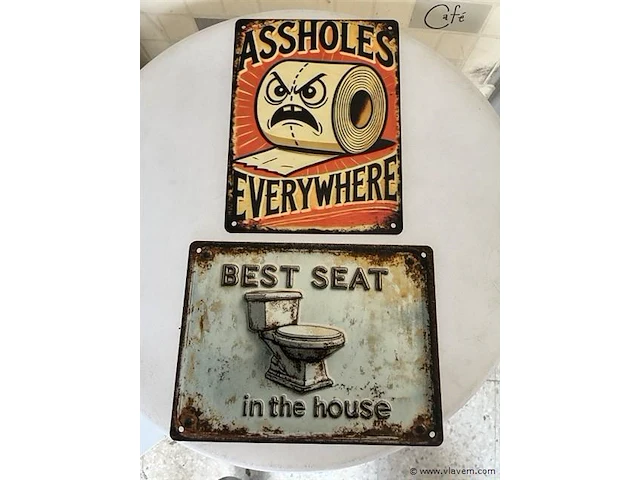 Houten sierbord retrolook - afbeelding 1 van  1