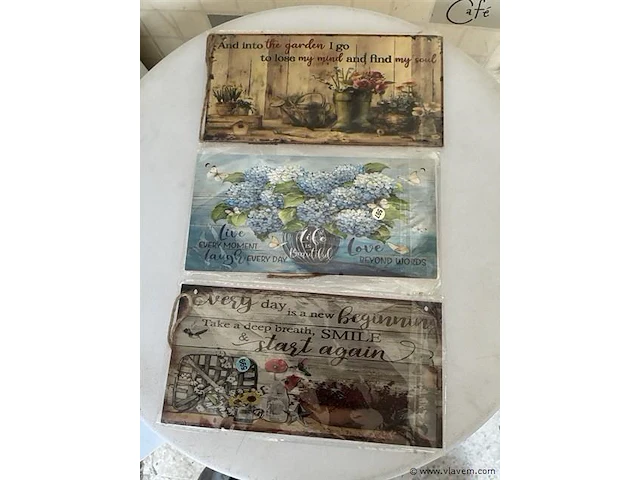 Houten sierbord retrolook - afbeelding 1 van  1