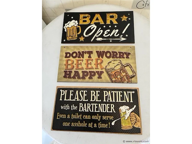 Houten sierbord retrolook - afbeelding 1 van  1