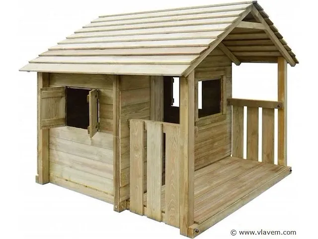 Houten speelhuis - afbeelding 1 van  5