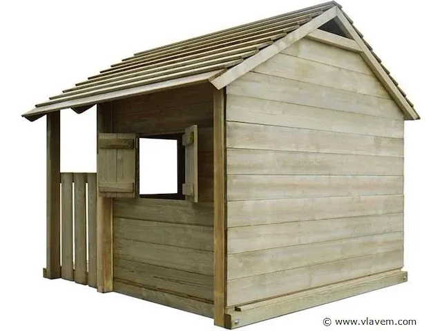 Houten speelhuis - afbeelding 4 van  5