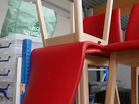 Houten stoelen rode kleur 5 stuks - afbeelding 4 van  4