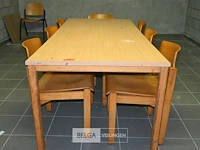 Houten tafel + 13 stoelen - afbeelding 3 van  7