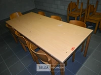 Houten tafel + 13 stoelen - afbeelding 4 van  7