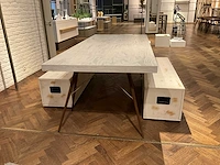 Houten tafel+ 2x opberg/zitbak get.edc - afbeelding 3 van  8