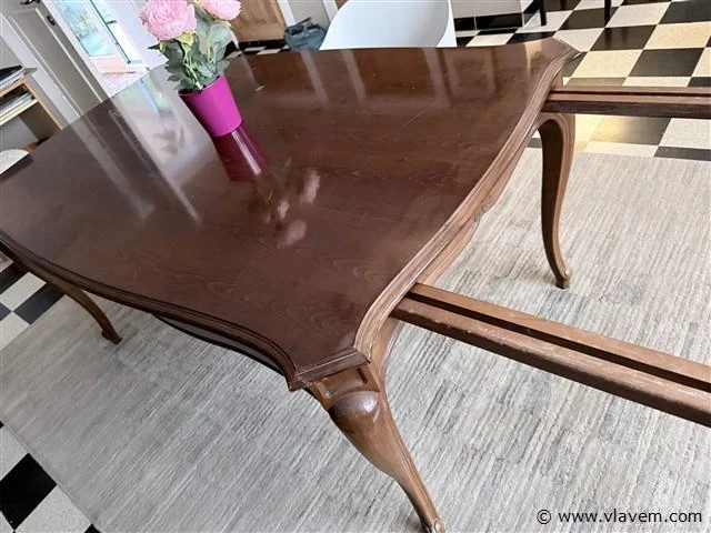 Houten tafel met 2 x bijzetstukken - - afbeelding 7 van  9