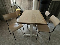 Houten tafel met 4 stoelen 70x110cm - afbeelding 2 van  4