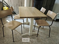 Houten tafel met 4 stoelen 70x110cm - afbeelding 3 van  4