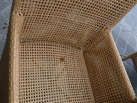 Houten tafel met 6 rieten stoelen en kussens 120x220x75cm - afbeelding 7 van  7