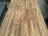 Houten tafel met ijzeren onderstel - afbeelding 3 van  3