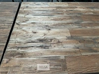 Houten tafel met ijzeren onderstel - afbeelding 3 van  3