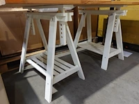 Houten tafel op schraag - afbeelding 2 van  4