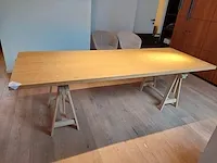 Houten tafel op schragen - afbeelding 3 van  8